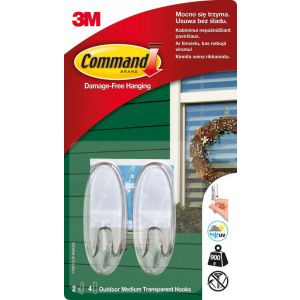 Hak 3M Command Przezroczysty średni, 2szt